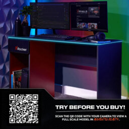 X Rocker Carbon-Tek 120Cm Led Gaming Desk With Wireless Charging - Grey / Red Rgb - thumbnail 9