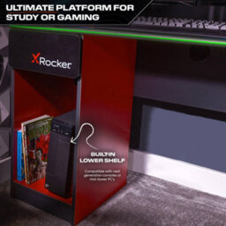 X Rocker Carbon-Tek 120Cm Led Gaming Desk With Wireless Charging - Grey / Red Rgb - thumbnail 6