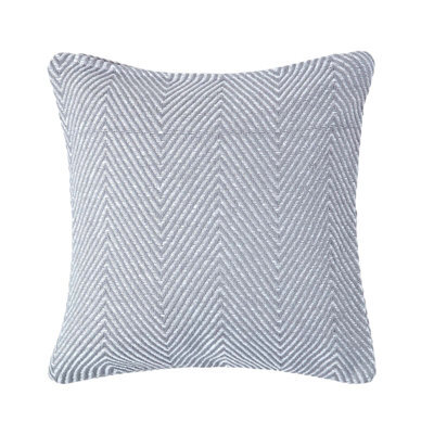 Homescapes Cotton Grey Halden Chevron Cushion Cover, 45 X 45 Cm - image 1