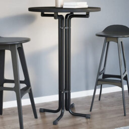 Berkfield Dining Table Black Size 70X110 Cm Engineered Wood And Steel - thumbnail 1