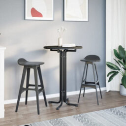 Berkfield Dining Table Black Size 70X110 Cm Engineered Wood And Steel - thumbnail 3