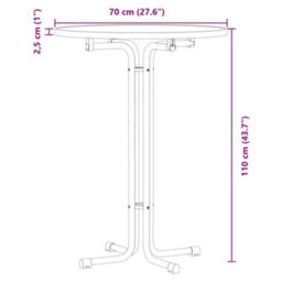 Berkfield Dining Table Black Size 70X110 Cm Engineered Wood And Steel - thumbnail 9