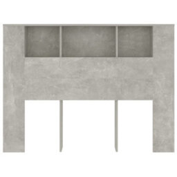 Berkfield Headboard Cabinet Concrete Grey 140X18.5X104.5 Cm - thumbnail 3