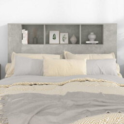 Berkfield Headboard Cabinet Concrete Grey 140X18.5X104.5 Cm - thumbnail 5