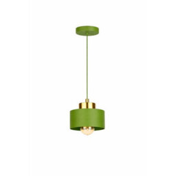 Luminosa Lighting Luminosa Simply Slim Pendant Ceiling Light Green, Gold 1X E27 - thumbnail 1