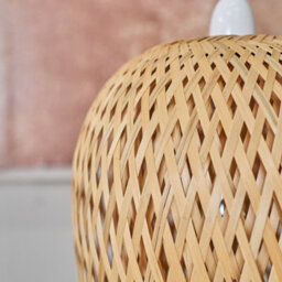 Valuelights Malay Modern Easy Fit Natural Bamboo Lattice Design Oblong Ceiling Pendant Light Shade - thumbnail 3