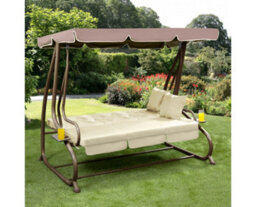 Garden Store Direct Somerset 3 Seat Garden Swing Bed In Brown