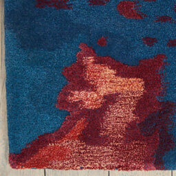 Blue Flame Wool Optical/ (3D) Handmade Luxurious Modern Rug Easy To Clean Living Room And Bedroom-114Cm X 175Cm - thumbnail 8
