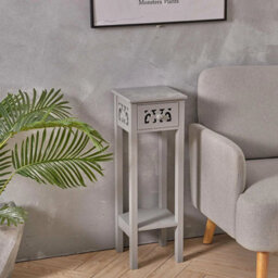 Small Tall Table Sofa Side Stand Bedside Cabinet Nightstand Hallway Storage Grey - thumbnail 6