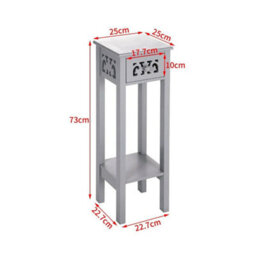 Small Tall Table Sofa Side Stand Bedside Cabinet Nightstand Hallway Storage Grey - thumbnail 2