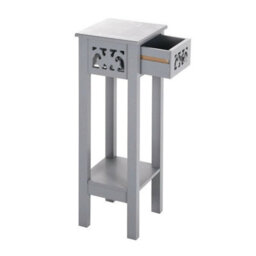Small Tall Table Sofa Side Stand Bedside Cabinet Nightstand Hallway Storage Grey - thumbnail 3