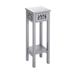 Small Tall Table Sofa Side Stand Bedside Cabinet Nightstand Hallway Storage Grey - thumbnail 1