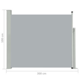 Berkfield Patio Retractable Side Awning 100X300 Cm Grey - thumbnail 8