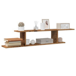 Vidaxl Wall-Mounted Tv Shelf Old Wood 125X18X23 Cm Engineered Wood - thumbnail 1