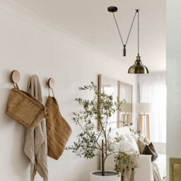 Green Brass Industrial Pulley Pendant Light Rustic Farmhouse Style Hanging Lamp With Adjustable 195Cm Height For Kitchen Island - thumbnail 2