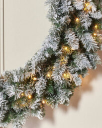 Werchristmas 1 M Pre-Lit Snow-Flocked Majestic Artificial Christmas Wreath, 100 Warm White Leds - thumbnail 3
