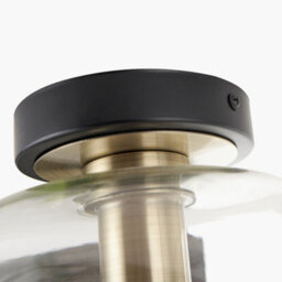 Pacific Lifestyle Minimalist Industrial Glass Flush Dome Ceiling Light - thumbnail 5