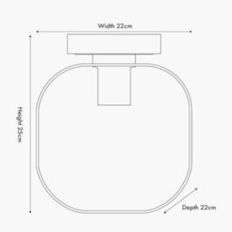 Pacific Lifestyle Minimalist Industrial Glass Flush Dome Ceiling Light - thumbnail 6
