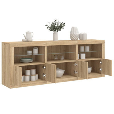 Berkfield Sideboard With Led Lights Sonoma Oak 181.5X37X67 Cm - image 1