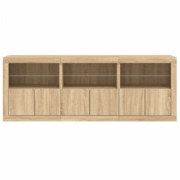 Berkfield Sideboard With Led Lights Sonoma Oak 181.5X37X67 Cm - thumbnail 6