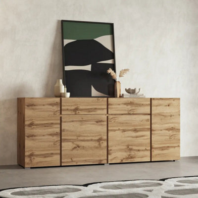 Arte Visby Sideboard Cabinet 195 Cm In Oak Wotan - Warm Wide Storage For Family Essentials - image 1