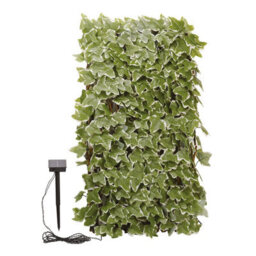 Faux Ivy Trellis With 50 Solar Powered Led Lights - Vertical Or Horizontal Outdoor Garden Wall Or Fence Decoration - H180 X W60Cm - thumbnail 2