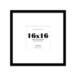 "16X16"" Black Picture Frame - 16X16"" Square Frame With 12X12"" Mount For 16X16""/12X12"" Pictures Art Deco Style Room Decor, 1 Pack" - thumbnail 1