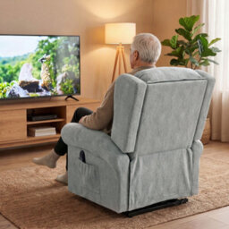 Homcom Power Lift Recliner Chair For Elderly With Remote Control, Grey - thumbnail 8
