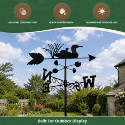 Garden Market Place Weathervane - Ducks Steel Weathervane With Ground Spike And Wall Fixing. - thumbnail 5