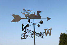 Garden Market Place Weathervane - Ducks Steel Weathervane With Ground Spike And Wall Fixing.