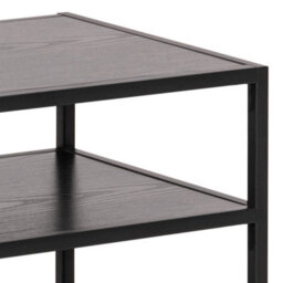 Furniture To Go Seaford Black Metal Open Tv Unit With 3 Black Shelves - thumbnail 7