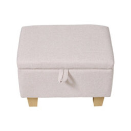 Thehotsale Linen Upholstered Storage Ottoman With Lift-Up Lid 49Cm W, Beige - thumbnail 5
