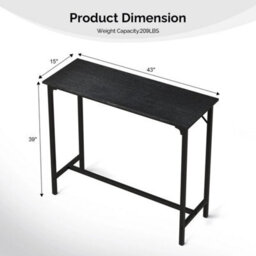 Bar Table Breakfast Dining Coffee Table W/ Adjustable Footpads Kitchen Brown - thumbnail 2