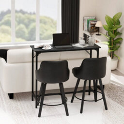 Bar Table Breakfast Dining Coffee Table W/ Adjustable Footpads Kitchen Brown - thumbnail 5