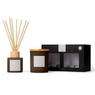 Aroma Naturals Frosted Decadence Candle & Diffuser Gift Set - Praline & Birch - image 1