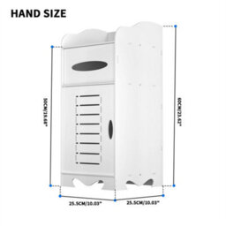 White Waterproof Free Standing Bathroom Storage Cabinet Organizer - thumbnail 2