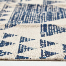 Homescapes Delphi Blue And White Geometric Style 100% Cotton Printed Rug, 120 X 170 Cm - thumbnail 4