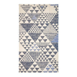 Homescapes Delphi Blue And White Geometric Style 100% Cotton Printed Rug, 120 X 170 Cm - thumbnail 2