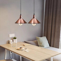 Ledsone 22Cm Copper Cone Pendant Light E27 Ceiling Fixture - thumbnail 4