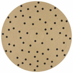 Berkfield Modern Handmade Rug Jute With Print Polka Dot 90 Cm - thumbnail 2