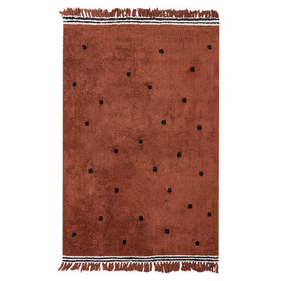 Beliani Kids Rug Laza Brown 140 X 200 Cm Cotton - image 1