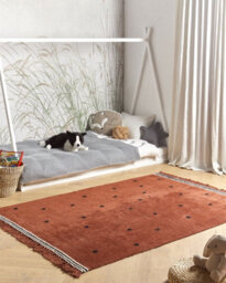 Beliani Kids Rug Laza Brown 140 X 200 Cm Cotton - thumbnail 2