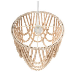 Wyld And Coco Lumiboho Handmade Rubberwood Bead Chandelier Pendant Light, Brown, W36 X D36 X H120Cm - thumbnail 5