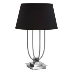 Orsina Black Shade Table Lamp With Satin Nickel Base,pagoda-Style Lamp With Black Shade,desk Lamp For Office - thumbnail 1