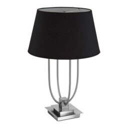 Orsina Black Shade Table Lamp With Satin Nickel Base,pagoda-Style Lamp With Black Shade,desk Lamp For Office - thumbnail 2