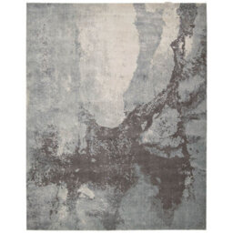 Grey Luxurious Modern Easy To Clean Viscose Wool Rug For Living Room, Bedroom - 168Cm X 244Cm - thumbnail 7