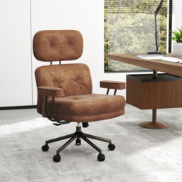 Gainoom Ergonomic Home Office Chair Mid Century Modern Suede Fabric - thumbnail 9