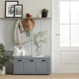 Sobuy Fsr80-Sg, Shoe Cabinet Large Organiser Hallway Storage Bench With 3 Shoe Storage Drawers Bedroom Storage Unit, Grey - thumbnail 2
