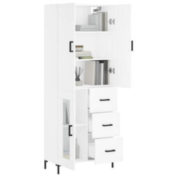 Berkfield Highboard White 69.5X34X180 Cm Engineered Wood - thumbnail 3