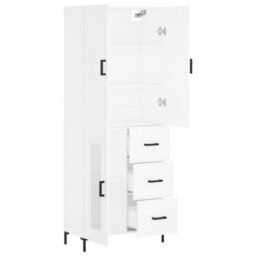 Berkfield Highboard White 69.5X34X180 Cm Engineered Wood - thumbnail 4